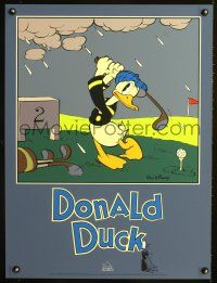 3c171 DONALD DUCK GOLFING French 24x32 art poster '88 Disney, cartoon image golfing in the rain!