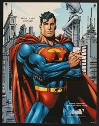 3c334 SUPERMAN special 19x25 '00 comic superhero, Superman, want bones of steel, Got Milk?