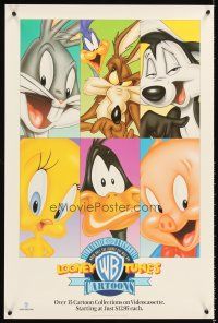 3c495 LOONEY TUNES CARTOONS video special 20x30 '92 Looney Tunes on video, great artwork!