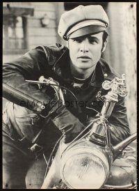 3c545 MARLON BRANDO special 30x41 '66 most classic image of actor as biker in The Wild One!