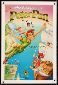 3c462 PETER PAN special 17x26 R89 Walt Disney animated cartoon fantasy classic, flying artwork!