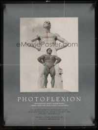 3c329 PHOTOFLEXION special 18x24 '81 bodybuilder Franco Columbu posing by statue in Rome!