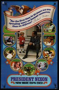 3c276 PRESIDENT NIXON NOW MORE THAN EVER 22x34 political campaign poster '72 we need him now!