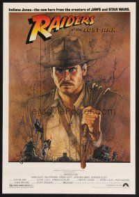 3c460 RAIDERS OF THE LOST ARK special 17x24 '81 great art of adventurer H. Ford by Richard Amsel!