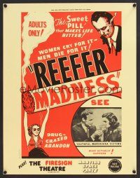 3c470 REEFER MADNESS special 18x23 R72 marijuana is the sweet pill that makes life bitter!