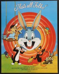 3c505 THAT'S ALL FOLKS exhibition special 22x28 '90 classic cartoon, Bugs Bunny, Daffy Duck!