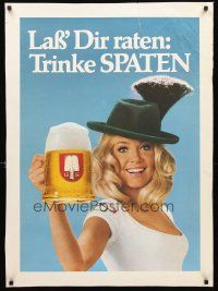 3c250 TRINKE SPATEN German special 27x37 '60s great image of sexy German Beer girl!