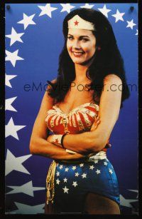 3c156 WONDER WOMAN commercial English special 22x34 '99 classic sexy Lynda Carter in costume!
