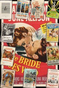 3d003 LOT OF 56 FOLDED ONE-SHEETS '48 - '90 Bride Goes Wild, Yellow Mountain, Kings Go Forth
