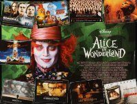 3d058 LOT OF 26 UNFOLDED BRITISH QUADS & 2 ONE-SHEETS '94 - '10 Alice in Wonderland & more!