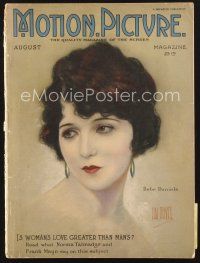3d098 MOTION PICTURE magazine August 1923 wonderful artwork of Bebe Daniels by Hal Phyfe!