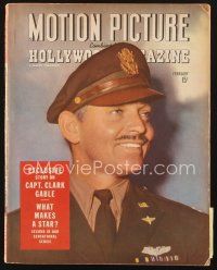 3d107 MOTION PICTURE magazine February 1944 exclusive story on Captain Clark Gable!