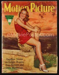 3d101 MOTION PICTURE magazine July 1938 full-length artwork of sexy Priscilla Lane!