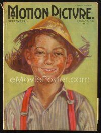 3d094 MOTION PICTURE magazine September 1922 artwork of Wesley Barry as Penrod by Ann Brockman!