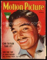3d103 MOTION PICTURE magazine September 1938 great head & shoulders art portrait of Clark Gable!