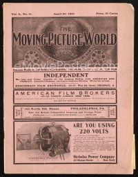 3d066 MOVING PICTURE WORLD exhibitor magazine April 23, 1910 filled with hundred year-old ads!