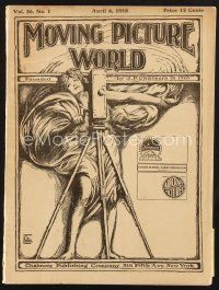 3d076 MOVING PICTURE WORLD exhibitor magazine April 6, 1918 Essanay & First National Chaplin ads!