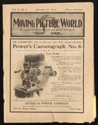 3d067 MOVING PICTURE WORLD exhibitor magazine January 21, 1911 filled with hundred year-old ads!