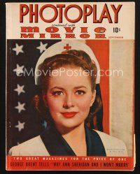 3d113 PHOTOPLAY magazine September 1941 portrait of patriotic Olivia de Havilland by Paul Hesse!