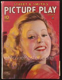 3d122 PICTURE PLAY magazine October 1934 artwork portrait of Lilian Harvey by Albert Fisher!