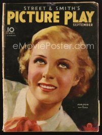 3d121 PICTURE PLAY magazine September 1934 head & shoulders portrait of Jean Muir by Dan Osher!