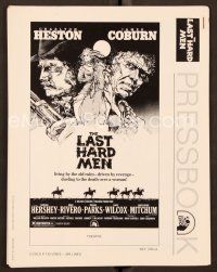 3d157 LAST HARD MEN pressbook '76 cool art of Charlton Heston, James Coburn & Barbara Hershey!