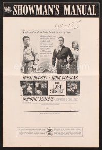 3d159 LAST SUNSET pressbook '61 Rock Hudson, Kirk Douglas, Dorothy Malone, directed by R. Aldrich!