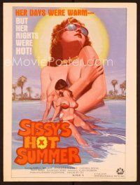 3d210 SISSY'S HOT SUMMER pressbook '79 great sexy art, her days were warm, but her nights were hot!