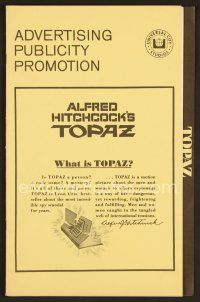 3d226 TOPAZ pressbook'69 Alfred Hitchcock, John Forsythe, most explosive spy scandal of this century