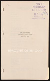 3d243 MANY HAPPY RETURNS censorship dialogue script April 28, 1934, screenplay by McEvoy & Binyon!