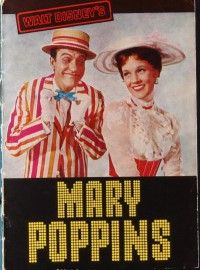 3d302 MARY POPPINS Danish program '64 Julie Andrews & Dick Van Dyke, Disney classic, different!
