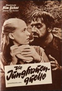 3d281 VIRGIN SPRING German program '60 Ingmar Bergman's Jungfrukallan, Max von Sydow, different!