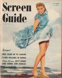 3d033 LOT OF 10 SCREEN GUIDE MAGAZINES '50 Elizabeth Taylor, Doris Day, Esther Williams & more!
