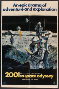 3e002 2001: A SPACE ODYSSEY style B 70mm 1sh '68 Stanley Kubrick, art of astronauts by Bob McCall
