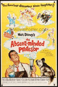 3e017 ABSENT-MINDED PROFESSOR 1sh '61 Walt Disney, Flubber, Fred MacMurray in title role!