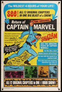 3e018 ADVENTURES OF CAPTAIN MARVEL 1sh R66 Tom Tyler serial, Return of Captain Marvel!