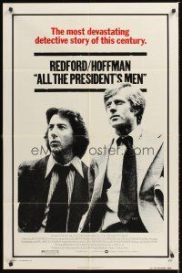3e031 ALL THE PRESIDENT'S MEN 1sh '76 Dustin Hoffman & Robert Redford as Woodward & Bernstein!