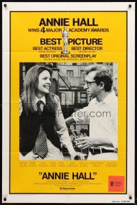 3e043 ANNIE HALL int'l 1sh '77 Woody Allen & Diane Keaton in New York City!