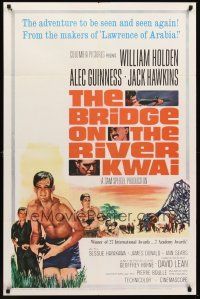 3e108 BRIDGE ON THE RIVER KWAI 1sh R63 William Holden, Alec Guinness, David Lean classic!