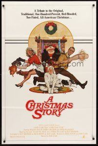 3e157 CHRISTMAS STORY 1sh '83 best classic Christmas movie, great art by Robert Tanenbaum!