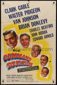 3e178 COMMAND DECISION 1sh '48 Clark Gable, Walter Pidgeon, Van Johnson, Brian Donlevy!