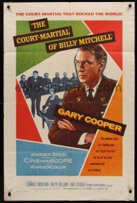 3e195 COURT-MARTIAL OF BILLY MITCHELL 1sh '56 c/u of Gary Cooper, directed by Otto Preminger!