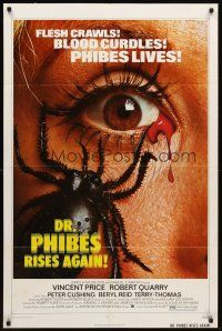 3e272 DR. PHIBES RISES AGAIN 1sh '72 Vincent Price, classic super close up image of beetle in eye!