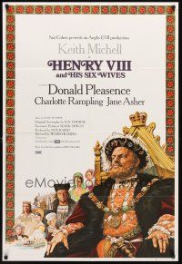 3e461 HENRY VIII & HIS SIX WIVES English 1sh '72 Kieth Mitchell as Henry VIII, Charlotte Rampling!