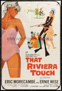 3e918 THAT RIVIERA TOUCH English 1sh '66 Morecambe, Wise, art of sexy babe & guy in scuba gear!