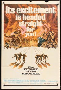 3e357 FLIGHT OF THE PHOENIX 1sh '66 directed by Robert Aldrich, James Stewart, Attenborough!