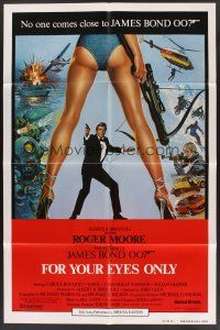 3e365 FOR YOUR EYES ONLY int'l 1sh '81 no one comes close to Roger Moore as James Bond 007!