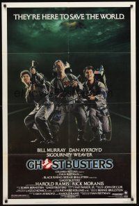 3e403 GHOSTBUSTERS 1sh '84 Bill Murray, Aykroyd & Harold Ramis are here to save the world!