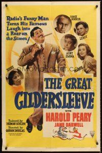 3e435 GREAT GILDERSLEEVE style A 1sh '43 Harold Peary, radio's funny man makes a roar on the screen