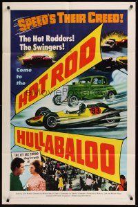 3e480 HOT ROD HULLABALOO 1sh '66 speed's their creed, the Jet-Age crowd - they're with it!